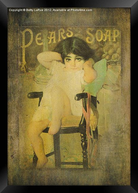 Pear Soap Girl Framed Print by Betty LaRue