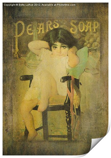 Pear Soap Girl Print by Betty LaRue