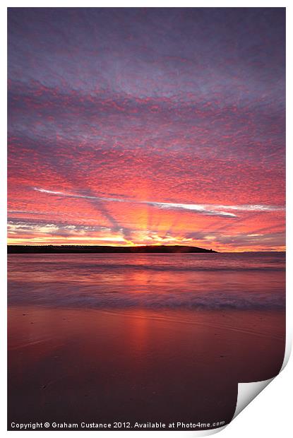 Harlyn Bay Sunset Print by Graham Custance