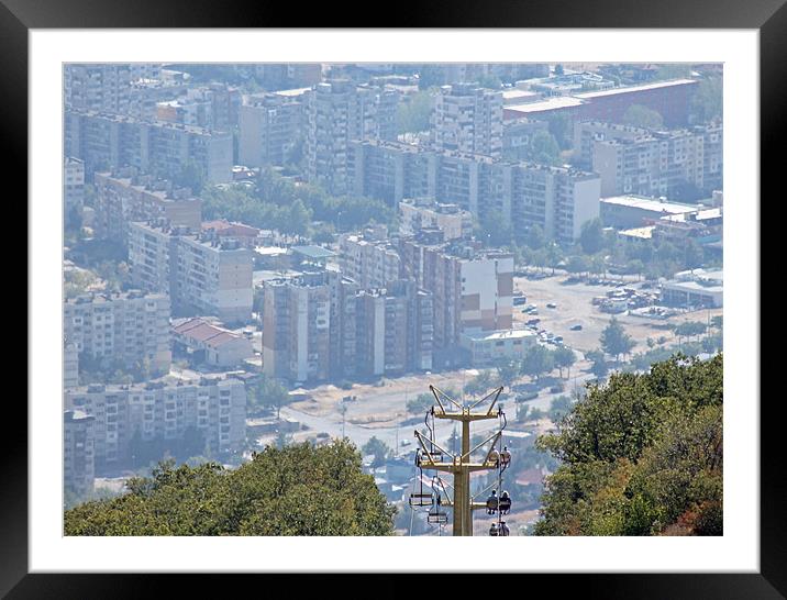 Sliven Chairlift, Bulgaria Framed Mounted Print by Tony Murtagh
