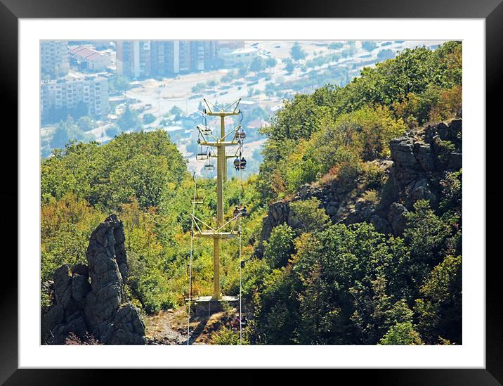Sliven Chairlift, Bulgaria Framed Mounted Print by Tony Murtagh