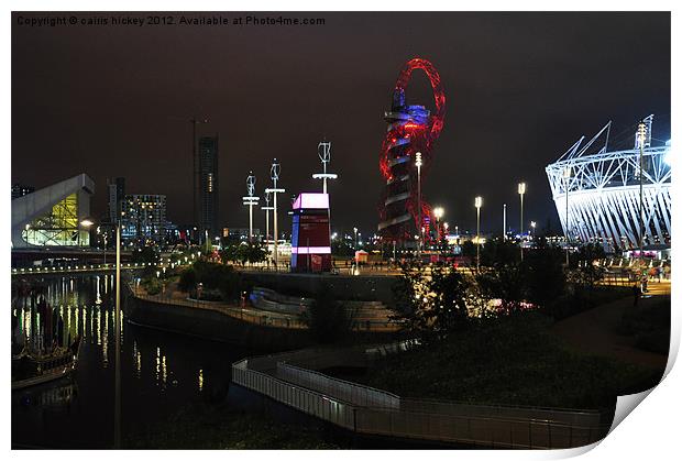 Olympic park 2012 Night Print by cairis hickey