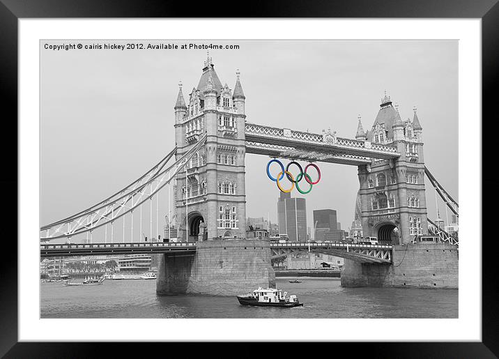 Tower Bridge Olympic Rings Framed Mounted Print by cairis hickey