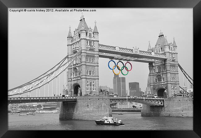 Tower Bridge Olympic Rings Framed Print by cairis hickey