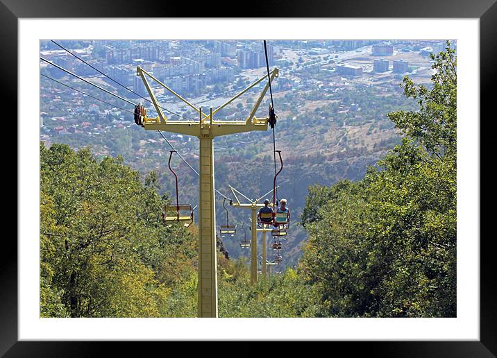View of Sliven from Chair Lift Framed Mounted Print by Tony Murtagh