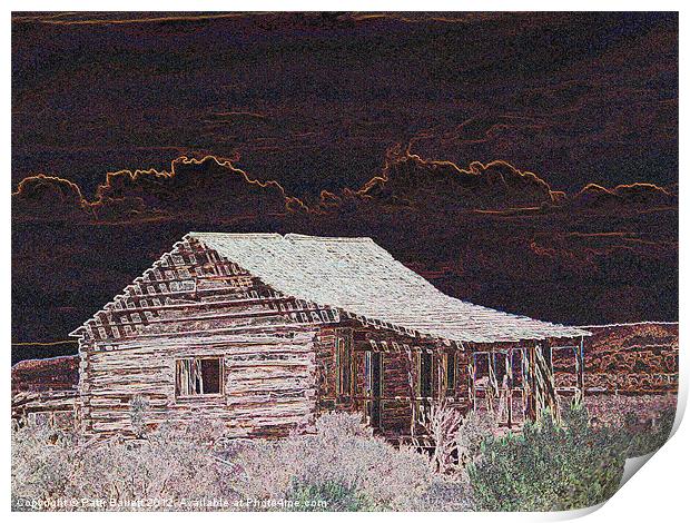 Landmark Homestead Cabin Print by Patti Barrett