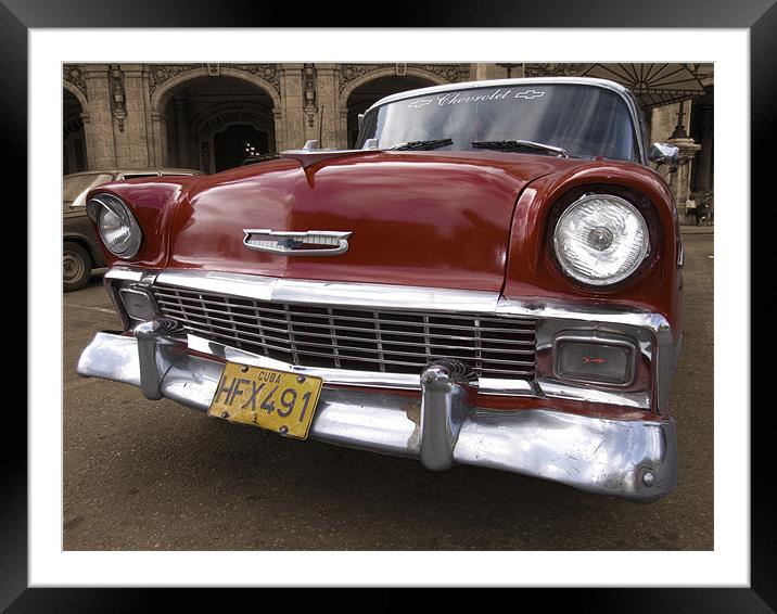 Classic red Chevy Framed Mounted Print by Graham Moore