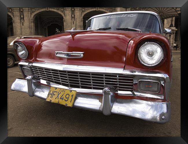Classic red Chevy Framed Print by Graham Moore