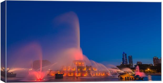 Misty fountain Canvas Print by Jonah Anderson Photography