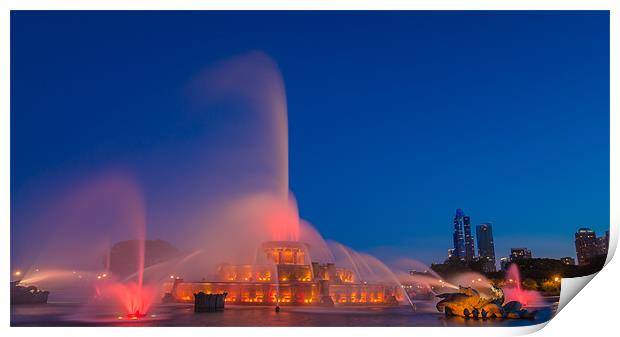 Misty fountain Print by Jonah Anderson Photography
