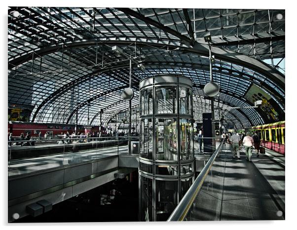 berlin hauptbahnhof Acrylic by Jo Beerens
