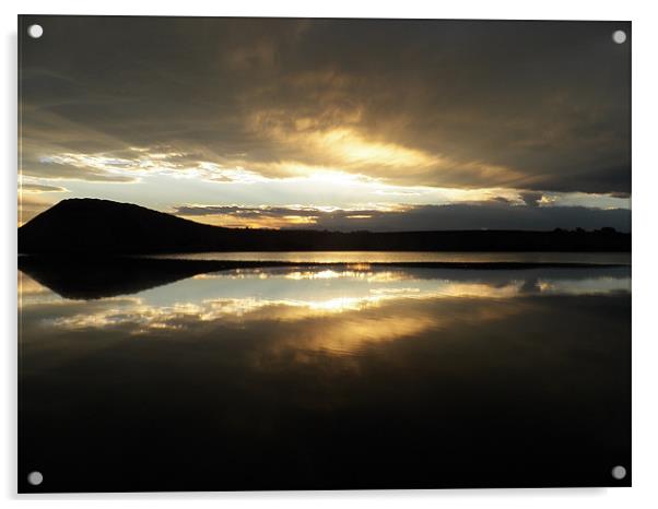 Sunset Lake Acrylic by Brandon Michell