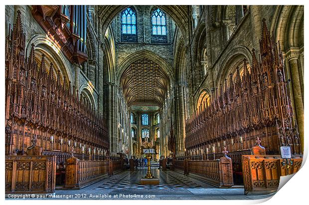 Peterborough, Cathedral Print by Paul Messenger