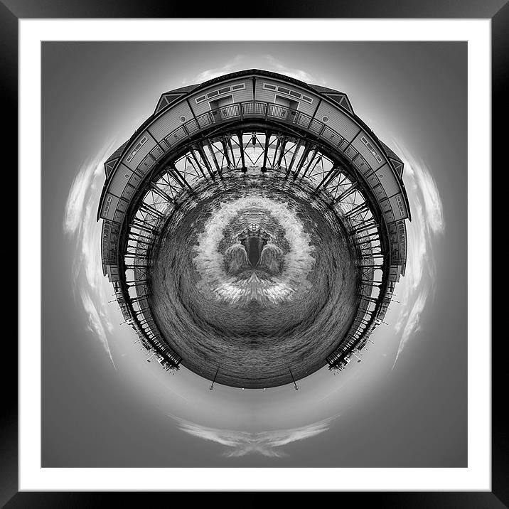 Teignmouth Pier Mini Planet. Framed Mounted Print by Louise Wagstaff