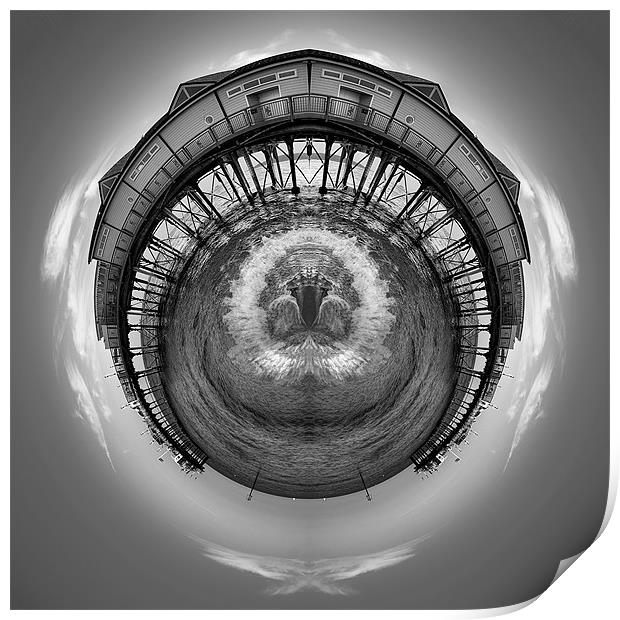 Teignmouth Pier Mini Planet. Print by Louise Wagstaff