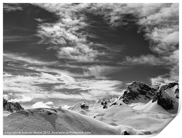Clouds above Courchevel Print by Graham Moore