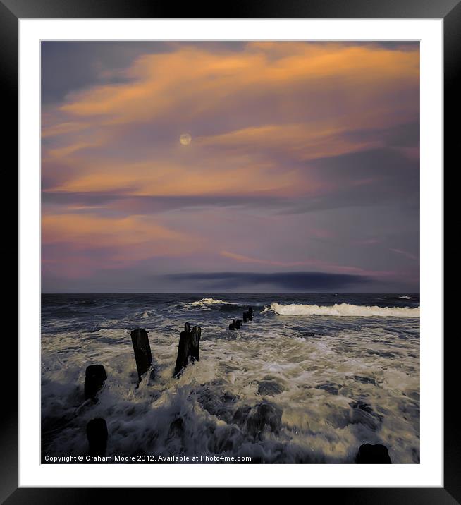 Evening Surf Framed Mounted Print by Graham Moore