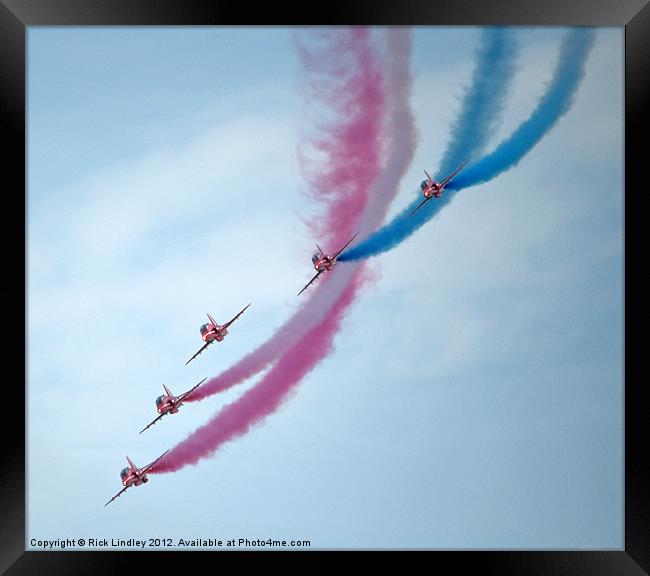 Red arrows 2012 Framed Print by Rick Lindley