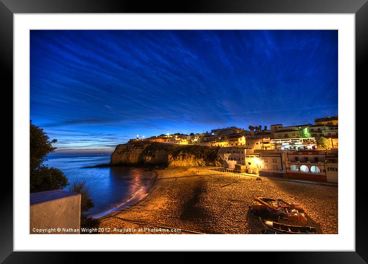 Night cove Framed Mounted Print by Nathan Wright