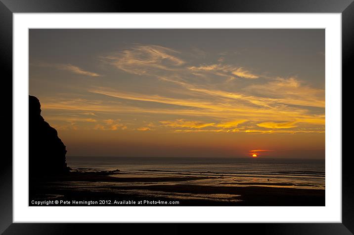Porth Towan Sunset Framed Mounted Print by Pete Hemington