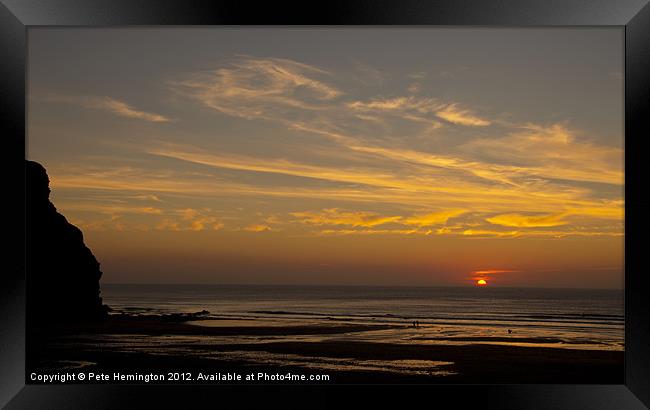 Porth Towan Sunset Framed Print by Pete Hemington