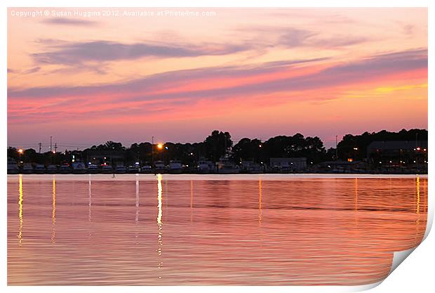 Sunset and Coastal Lights Print by Susan Medeiros