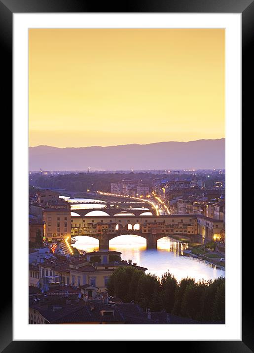 Ponte Vecchio, Florence Framed Mounted Print by James Rowland
