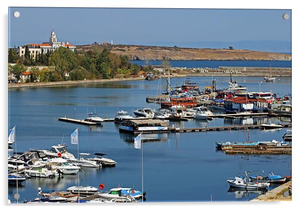 Sozopol Harbour Acrylic by Tony Murtagh