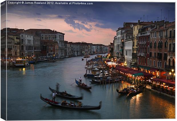 View from Rialto Bridge, Venice Canvas Print by James Rowland