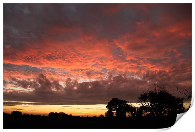 Majestic Red Sky Print by Digitalshot Photography