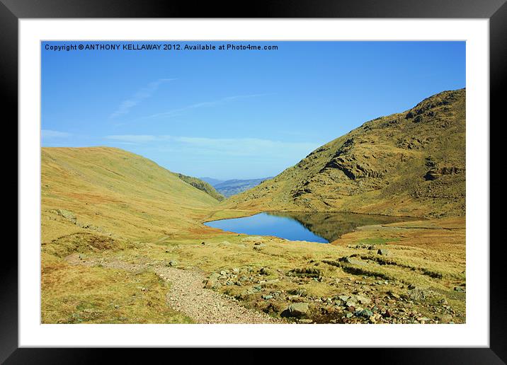 LAKE DISTRICT BLENCATHRA TARN Framed Mounted Print by Anthony Kellaway