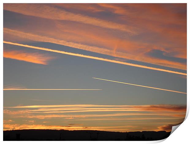 Jet Streams Sunset 2 Print by Roger Stevens