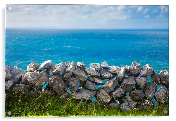 Dry stone wall in Ireland Acrylic by Kathleen Smith (kbhsphoto)
