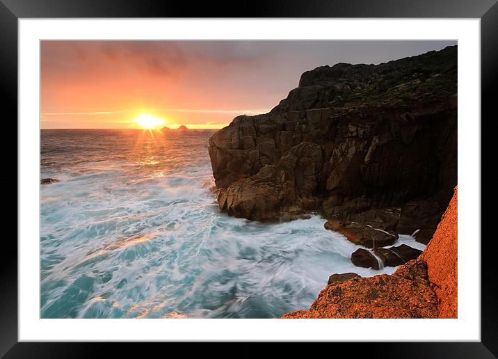 Porth Nanven Sunset Framed Mounted Print by James Gilpin