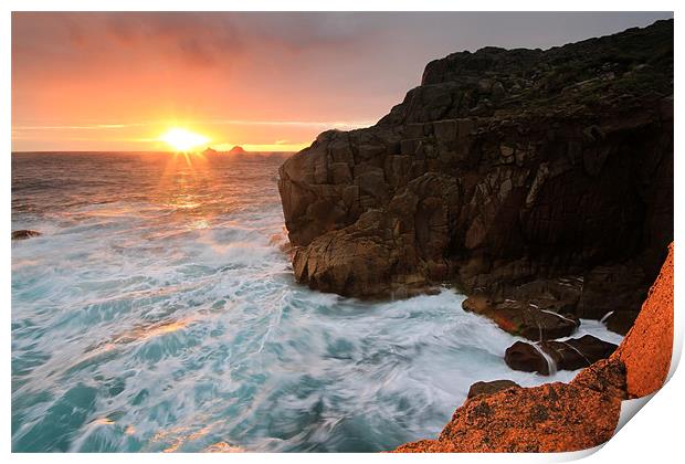 Porth Nanven Sunset Print by James Gilpin