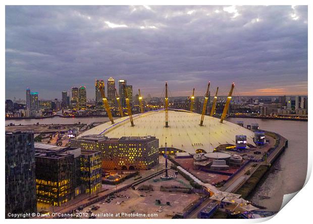 London's O2 Arena Print by Dawn O'Connor