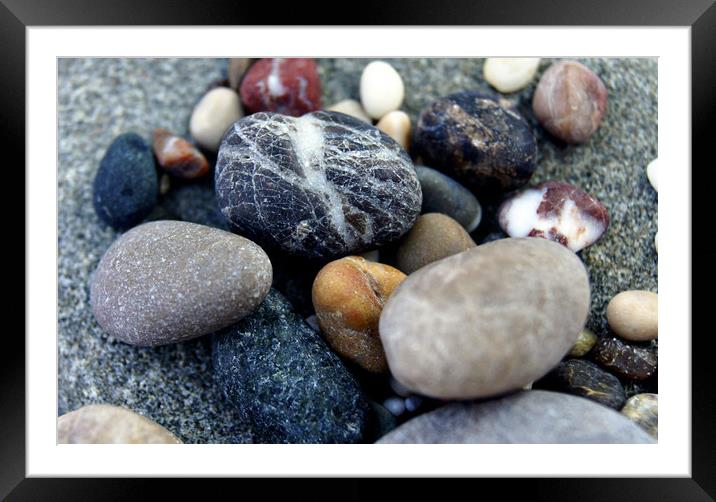 Aegean pebbles Framed Mounted Print by Karl Butler