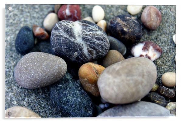 Aegean pebbles Acrylic by Karl Butler