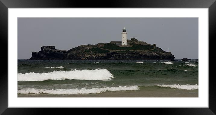 Godrevy Lighthouse Cornwall Framed Mounted Print by Marilyn PARKER