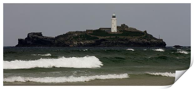 Godrevy Lighthouse Cornwall Print by Marilyn PARKER