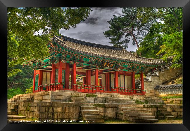 Pavillon at Gyeongbokgung Palace, South Korea Framed Print by Gabor Pozsgai