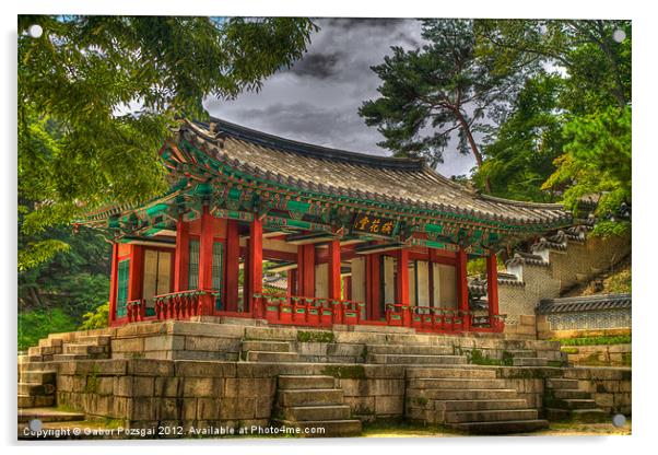 Pavillon at Gyeongbokgung Palace, South Korea Acrylic by Gabor Pozsgai