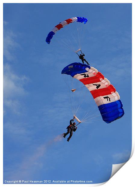 RAF Falcons parachute display team Print by P H