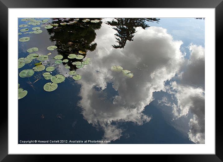 Reflected clouds Framed Mounted Print by Howard Corlett