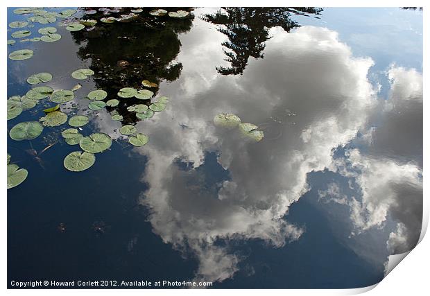 Reflected clouds Print by Howard Corlett