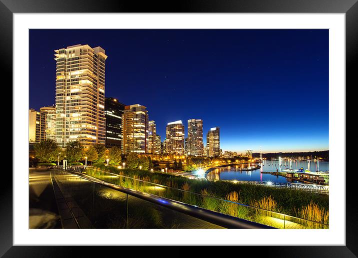 Downtown Vancouver Framed Mounted Print by Mark Harrop
