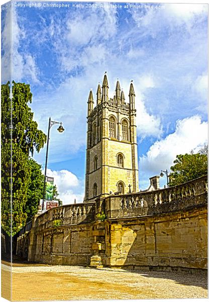 Magdalen Tower Oxford Canvas Print by Christopher Kelly