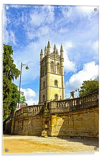 Magdalen Tower Oxford Acrylic by Christopher Kelly
