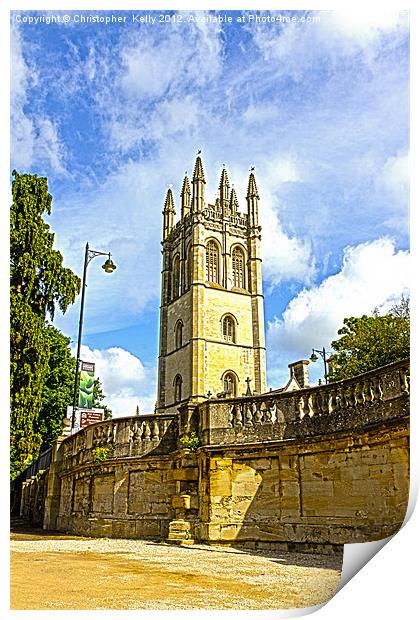 Magdalen Tower Oxford Print by Christopher Kelly