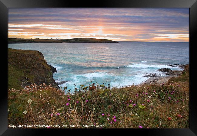 Cornish Sunset Framed Print by Graham Custance